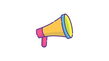 Animated megaphone icon with transparent background and easy to use video