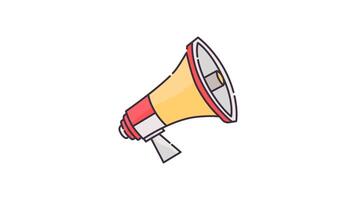 Animated megaphone icon with transparent background and easy to use video