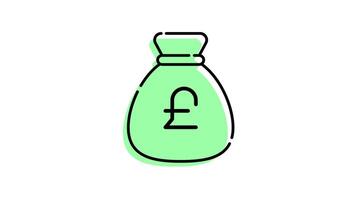 Animated money bag icon with transparent background and easy to use video