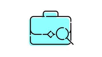 Animated Briefcase icon with transparent background and easy to use video