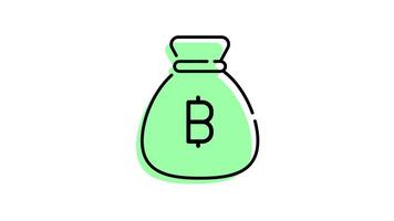 Animated money bag icon with transparent background and easy to use video