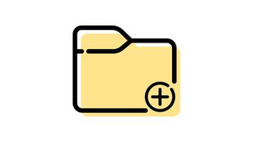 Folder animated icon with transparent background and easy to use video