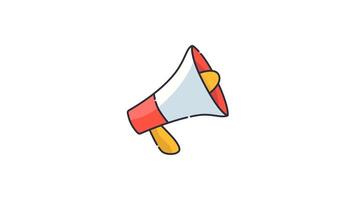 Animated megaphone icon with transparent background and easy to use video