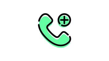 Telephone animated icon with transparent background and easy to use video