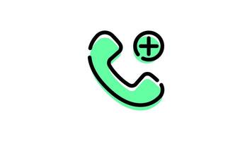 Telephone animated icon with transparent background and easy to use video