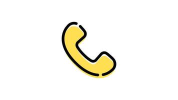 Telephone animated icon with transparent background and easy to use video