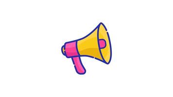 Animated megaphone icon with transparent background and easy to use video