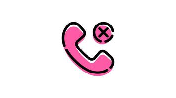 Telephone animated icon with transparent background and easy to use video