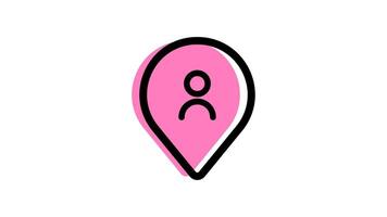 Location animated icon with transparent background and easy to use video