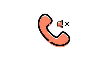 Telephone animated icon with transparent background and easy to use video