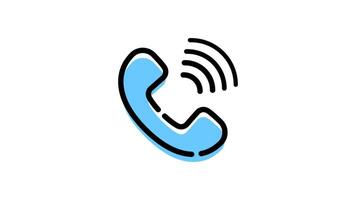 Telephone animated icon with transparent background and easy to use video