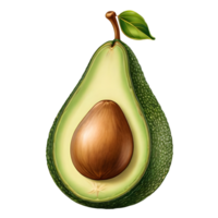 aguacate es mostrado en un transparente antecedentes png