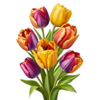 tulips on transparent background png