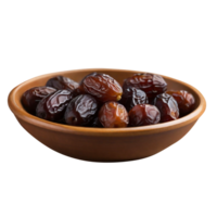 dates in a bowl on a transparent background png