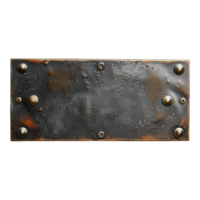 metal rusty plate with rivets png
