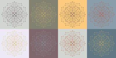 Elegant Symmetrical Mandala Patterns in Pastel Colors vector