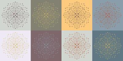 Elegant Symmetrical Mandala Patterns in Pastel Colors vector