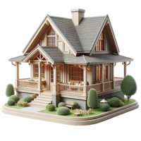 a model of a house with a grayroof png