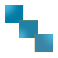 Blue Square Frame with Gold Border png