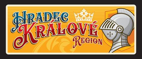 Hradec Kralove czech region retro travel plate vector