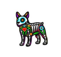 Mexican day of the dead dog animal sugar skull vector