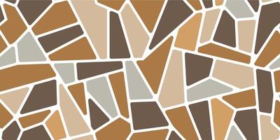 Mosaic stone tile pattern, paving floor background vector