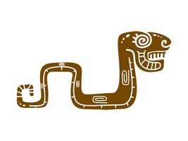 Snake Mayan Aztec totem symbol with patterns vector