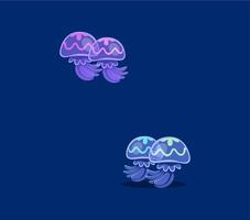Underwater sea animal font of undersea jellyfish vector