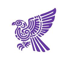 Aztec totem eagle, Mayan and Inca tribal symbol vector