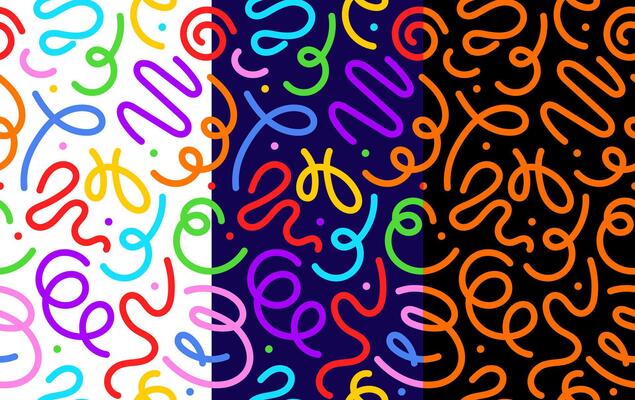 Kids holiday squiggle line pattern, background