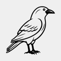 illustration of bird icon, isolated, black and white vector