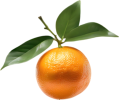 un rama de naranja Fruta con un verde hoja adjunto. ai-generado. png