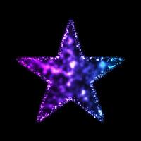 Blue purple neon glowing star abstract background vector