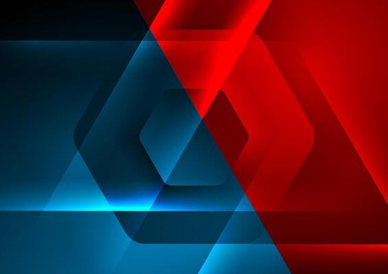 Hi-tech abstract futuristic background with glowing lines and hexagons