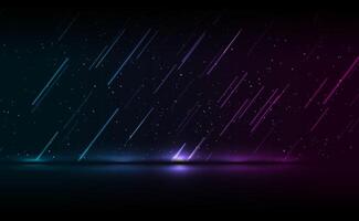 Abstract neon laser rain on dark blue purple background vector