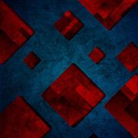 Blue and red grunge textural geometric background vector