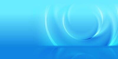 Bright blue glossy circles abstract tech background vector