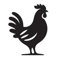 Chicken silhouette on white background. Chicken logo vector