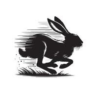 Rabbit silhouette illustration on white background. Rabbit logo. vector