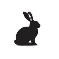 Rabbit silhouette illustration on white background. Rabbit logo. vector