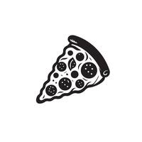 Pizza line art illustration. Pizza silhouette Pizza logo vector