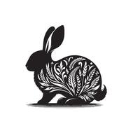 Rabbit silhouette illustration on white background. Rabbit logo. vector