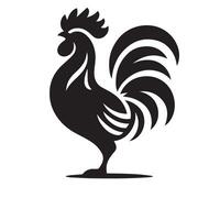 Chicken silhouette on white background. Chicken logo vector