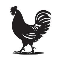 Chicken silhouette on white background. Chicken logo vector