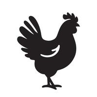 Chicken silhouette on white background. Chicken logo vector