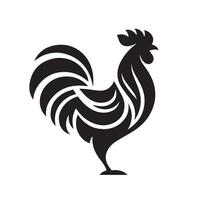 Chicken silhouette on white background. Chicken logo vector