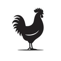 Chicken silhouette on white background. Chicken logo vector