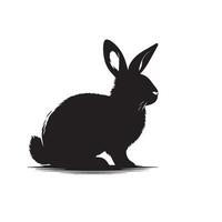 Rabbit silhouette illustration on white background. Rabbit logo. vector