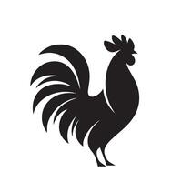 Chicken silhouette on white background. Chicken logo vector