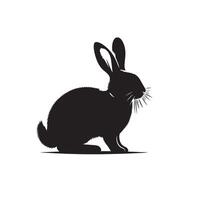 Rabbit silhouette illustration on white background. Rabbit logo. vector